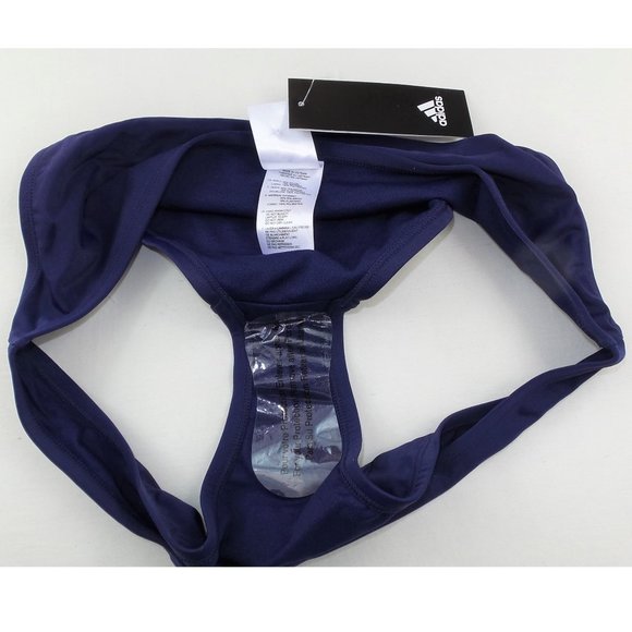 adidas Women's Bikini Bottoms XL Navy Hipster Swim Brief Volley Sexy Logo New - Picture 6 of 8